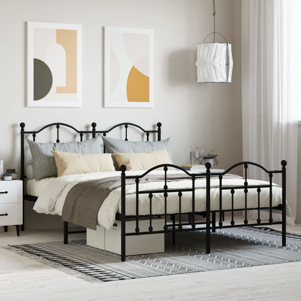Brambly Cottage Aquinas Steel Bed Black Double (4'6)