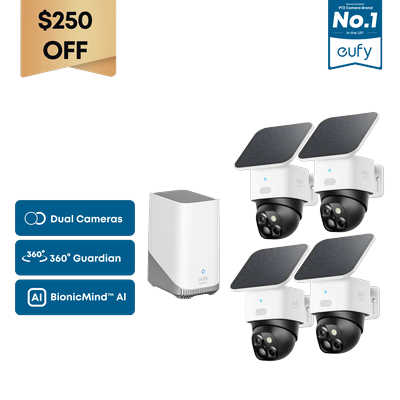 eufy SoloCam S340 (4-Cam Kit) + eufy HomeBase™ S380 White