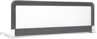 Costway 59 Inch Folding Breathable Baby Bed Rail Guard with Safety Strap-Gray
