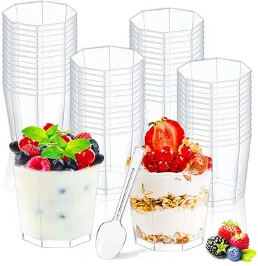 The Handy Homestead Premium Clear Plastic Dessert Bowls Disposable Ice Cream & Pudding Cups 12pcs