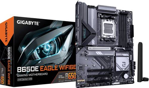 Gigabyte GA-B650E EAGLE WF6E Mainboard Sockel (PC) AMD AM5 Formfaktor (Details) ATX Mainboard-Chipsatz AMD B650