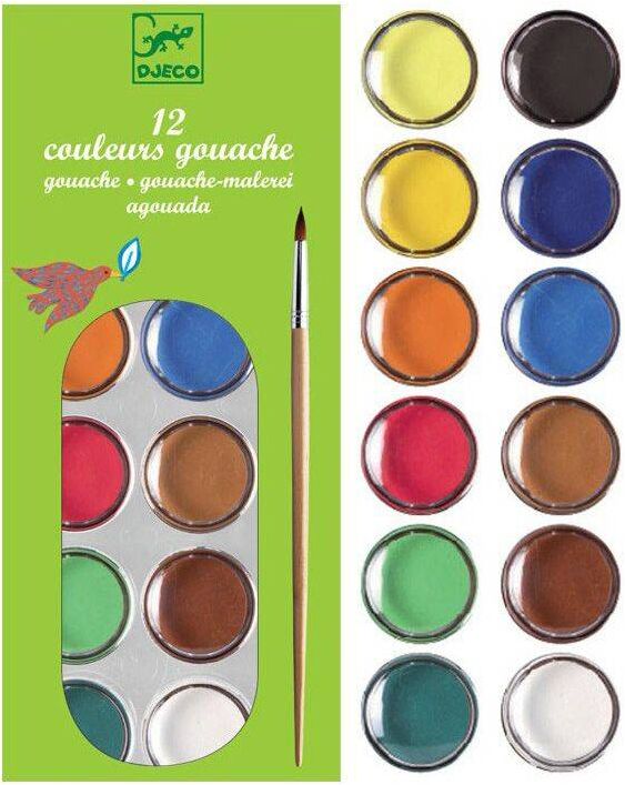 12 pastilles gouache classique - Djeco