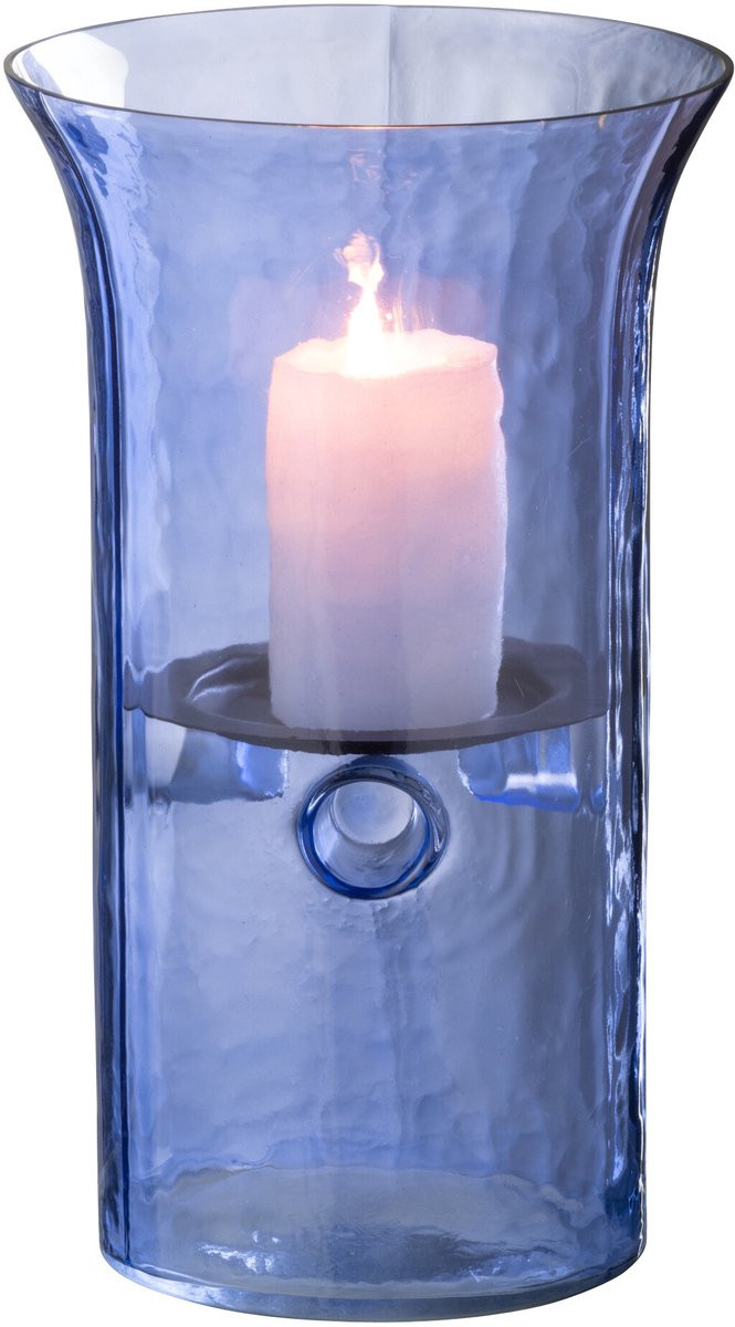 J-Line windlicht Tarifa Smal donkerblauw glas