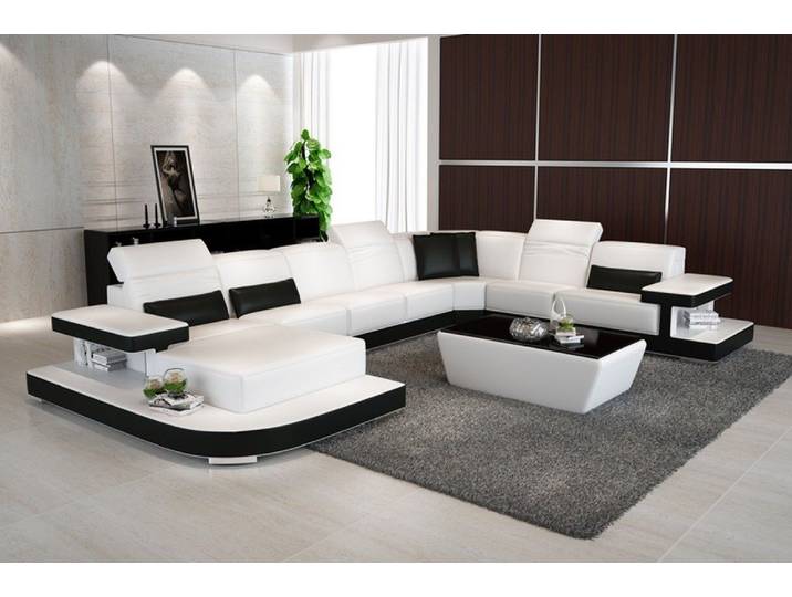 JVmoebel Wohnlandschaft Elegante Ecksofa Polstergarnitur in braunem Leder mit Holzfüßen, Made in Europa