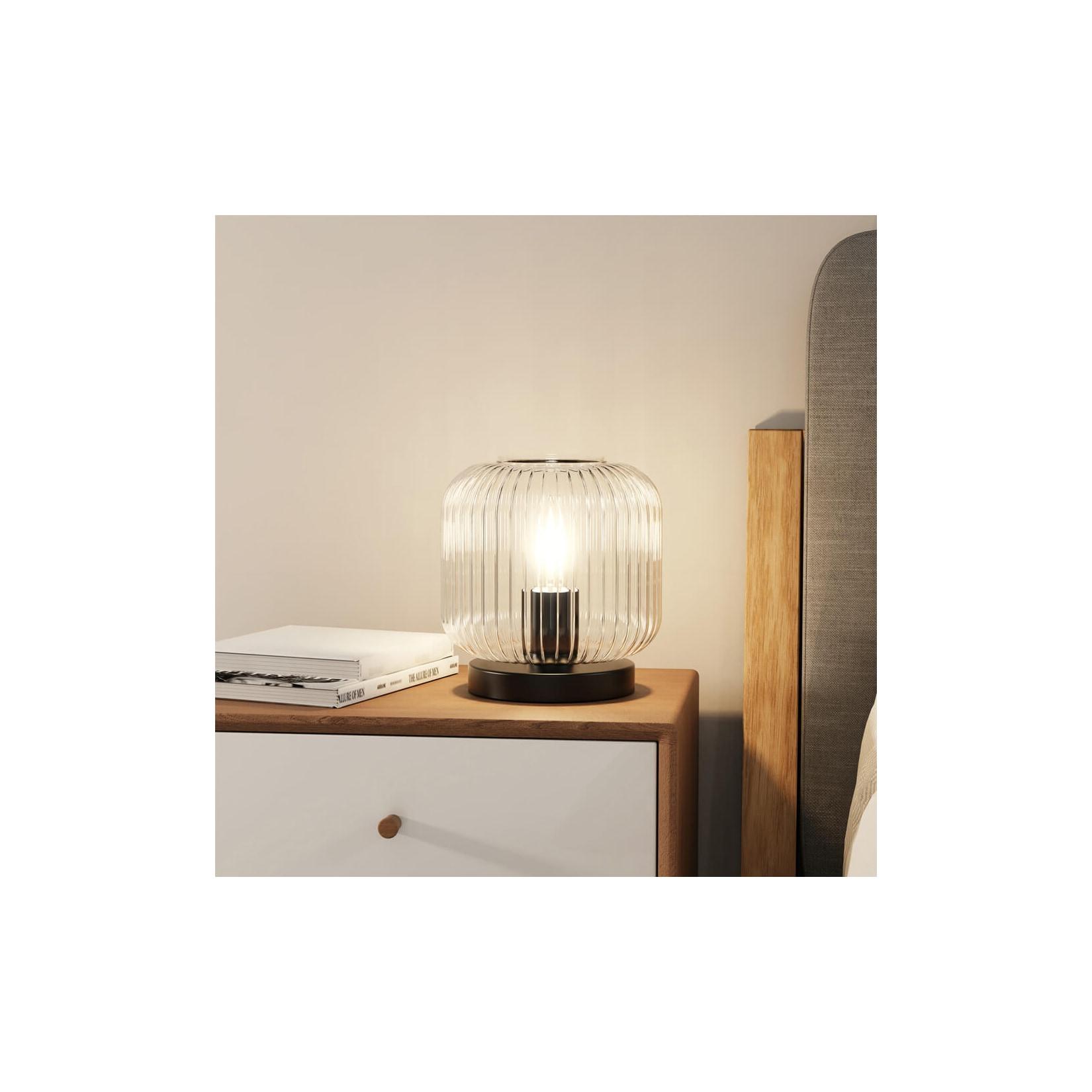 HOME DELUXE Tischlampe aus Glas LILY - Transparent