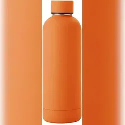 WOLFCUT Trinkflasche 0,5 L orange | Wasserflasche | Thermoflasche | isoliert für Warm & Kaltgetränke | 24h kalt & 12h heiß | doppelwandig | Edelstahl lackiert