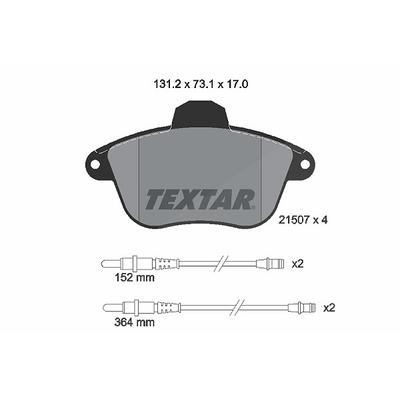 Textar Bremsbelagsatz, Scheibenbremse [Hersteller-Nr. 2150701] für Peugeot