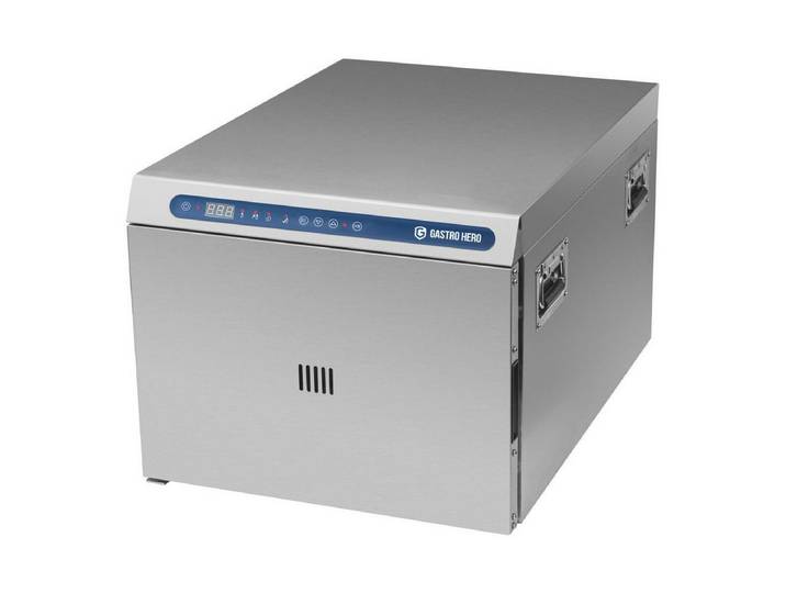 GastroHero Dampfbackofen Niedertemperaturgarer 3x 1/1 GN, 1,2 kW, Edelstahl - Gastronomie Niedertemperaturgarer 3x 1/1 GN, 1,2 kW, Edelstahl - Gastronomie, HOLD- und COOK-Funktion, herausnehmbare Auflageschienen