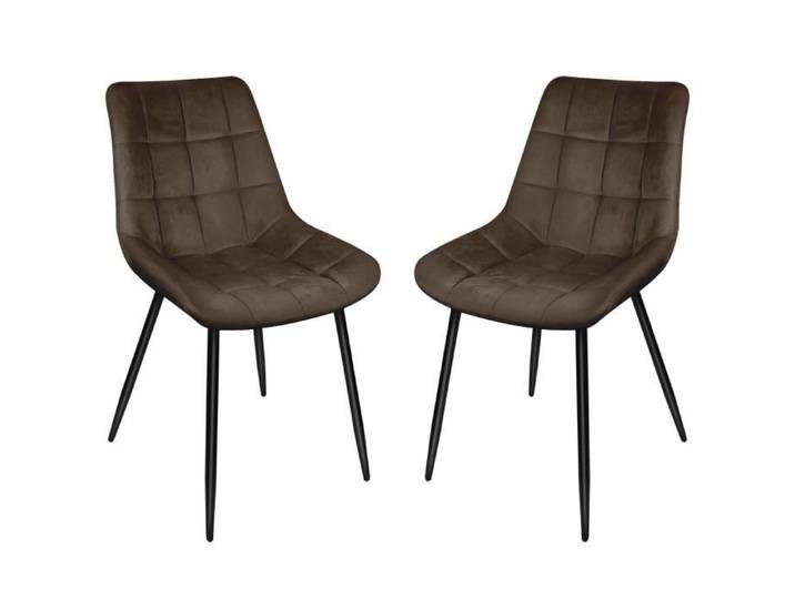 KEDIA. 2 chaises de Salle à Manger Aspect Velours assises rembourrées ergonomiques diverses
