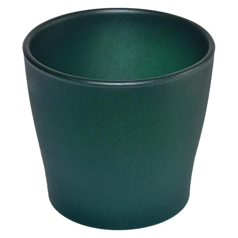 Domoletti Ceramic flower pot TOSKANIA, green, Ø 16 cm (16 x 14.50 cm) (5906750951218)