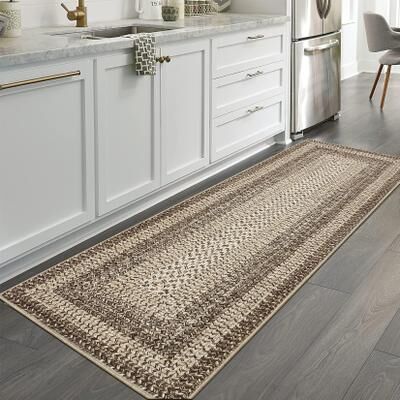 Garvee Modern Gradient Bordered Braided Print Area Rug