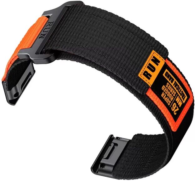 INF Garmin Fenix 8 Nylon-Webarmband Schwarz 26 mm