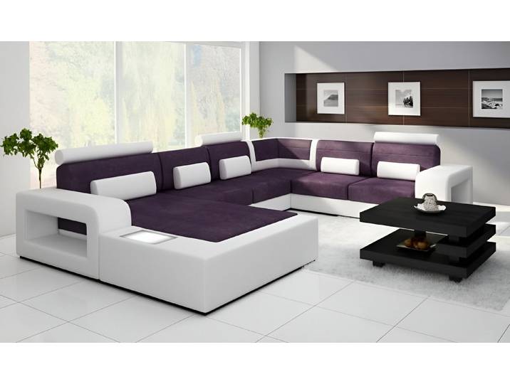 Xlmoebel Wohnlandschaft Sofa mit USB-Anschluss und integrierter Beleuchtung, Hergestellt in Europa