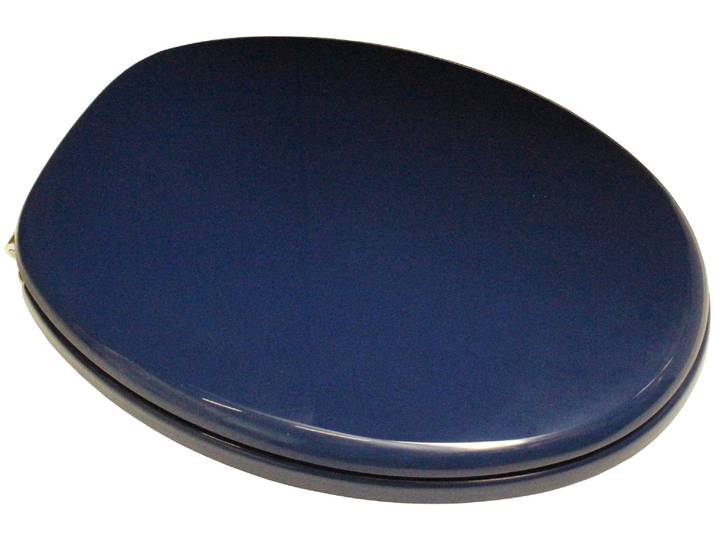 WC-Sitz ADOB Capri , blau (dunkelblau), MDF - Mitteldichte Holzfaserplatte, WC-Sitze, WC-Sitz, mit Messing verchromten Scharnieren
