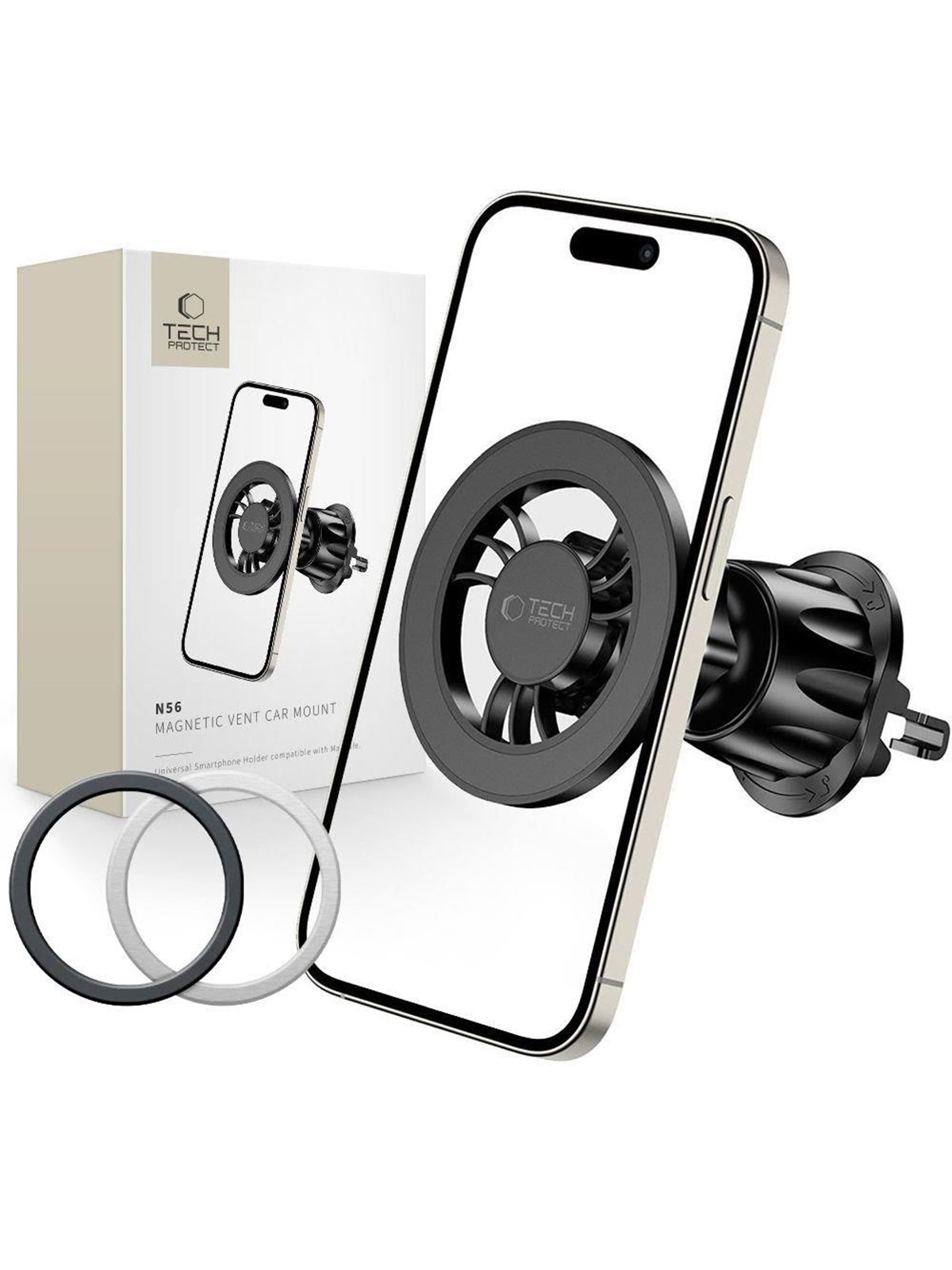 Tech-Protect N56 Car Magnetic Phone Holder with MagSafe for Air Vent - Black