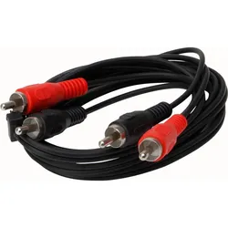 Kopp 33366952 Audio Anschlussleitung, 2x2 Cinch RCA, 1, 5m, Farbe: rot/schwarz