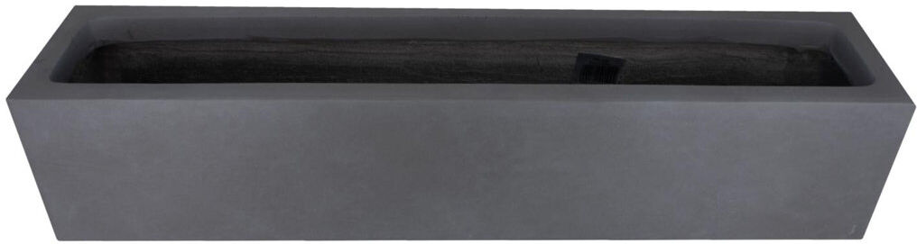 HORTICO Window Flower Box Planter, Frostproof Outdoor Plant Pot, Narrow Garden Planter with Drainage Holes, Concrete Effect Windowsill Planter Dark Grey 17.5cm H x 80cm W x 17cm D