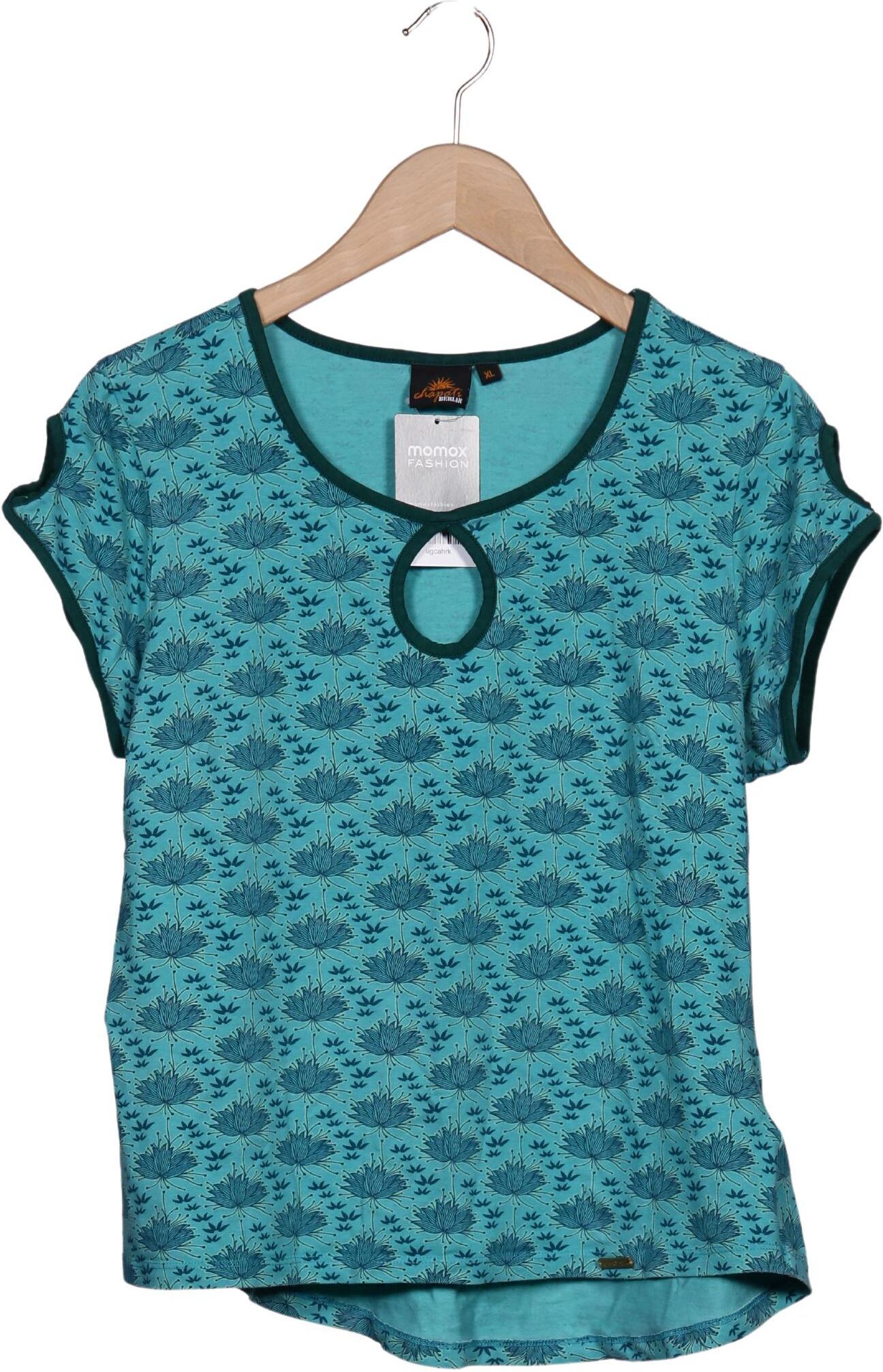 Chapati Berlin Damen T-Shirt, Türkis, Gr. XL, Elasthan / Baumwolle - Second Hand