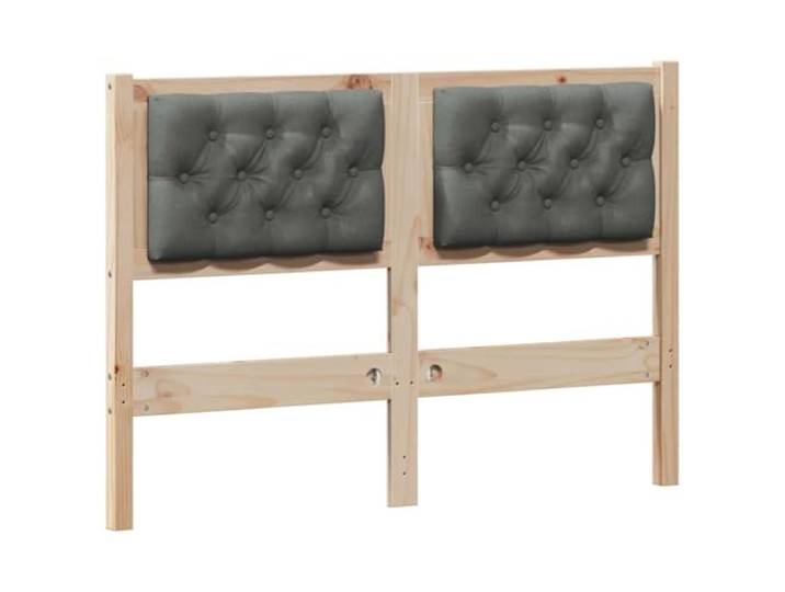 Makastle Kopfteil 140,5 cm Massivholz Kiefer Braun Dunkelgrau Gepolstertes Rückenteil