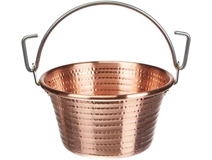 Pentole Agnelli Family Cooking Kessel in Kupfer, mit Griff Bügel Messing 28 cm Kupferfarben