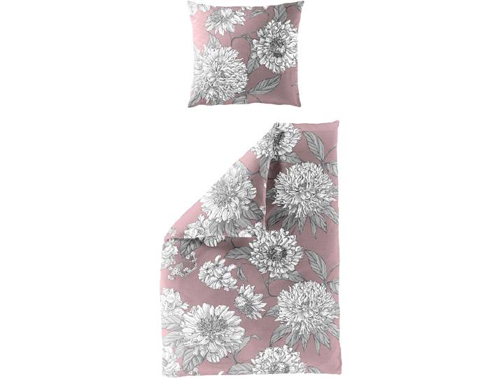 Bettwäsche BIERBAUM 3929 , rot (fraise), B/L: 155cm x 220cm, 1 Stk., 1 Stk., Mako-Satin, B/L: 80cm x 80cm, 2 Stk., Mako-Satin, Obermaterial: 100% Baumwolle, Bettwäsche, Bettwäsche, Mako-Satin, 100 % Baumwolle, pflegeleicht, floral