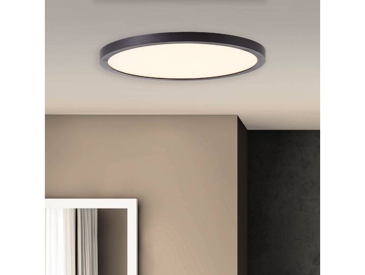BRILLIANT LED Panneau apparent TUCO Ø 25 cm Plafonnier fonctionnel 16 W 2100 lm 2700 K Plastique Noir/Blanc