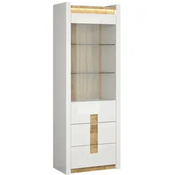 VITRINE Helios Weiß und Holz