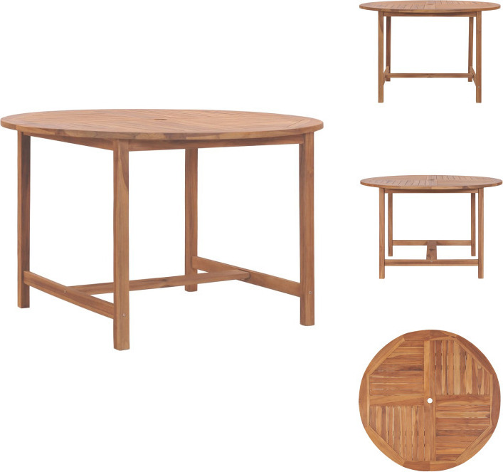vidaXL Garten-Esstisch Ø110x75 cm Massivholz Teak - Gartentische