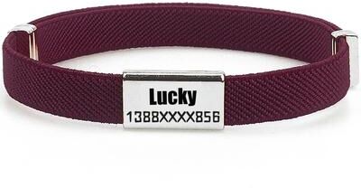 Uplifted Finds Personalized Breakaway Cat Collar With GPS Tracker Slot & Metal ID Tag burgundy And Tag