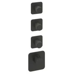 Herzbach Deep Black Fertigmontageset 36.523015.1.12 für Universal-Thermostat-Modul, schwarz matt
