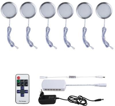 Uplift Picks 12V Under Cabinet LED Lights With Remote Control 6 Pcs neutral White (4500k) eu