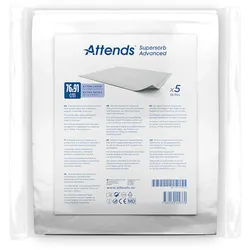 Attends Supersorb Advanced 76 x 91 cm Bettschutzeinlagen 1 x 5 Stück