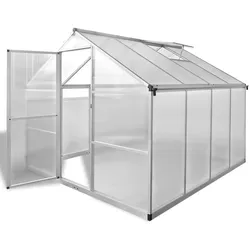 vidaXL Verstärktes Gewächshaus Aluminium 6,05 m2