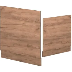 Vicco Frontblende Fame-Line, Goldkraft Eiche/Goldkraft Eiche, 60 cm, AP Marmor, Geschirrspülerblende, Braun, Grau
