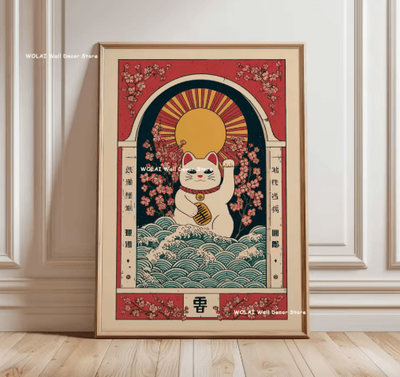 Inspire Picks Japanese Koi Fish Zen Canvas Wall Art Forest & Sun Abstract Peaceful Decor 17 30x40cm Unframed