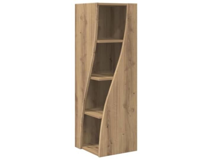 HKTMGDNG Eckschrank 32x32x102cm Eckregal Holzwerkstoff Artisan Eiche Platzsparendes Möbelstück für Wohnzimmer und Flur mit vier offenen Ablagen und stilvollem Mattfinish.