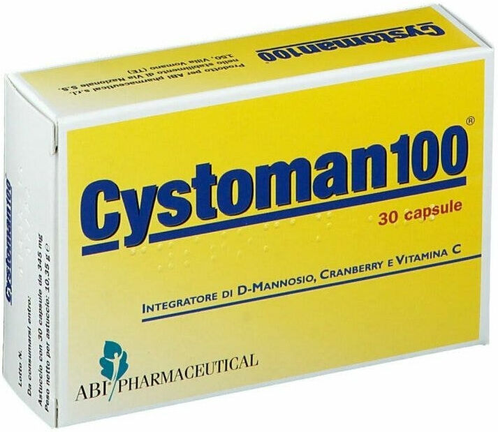 ABI PHARMACEUTICAL Srl Abi Pharmaceutical Cystoman 100, Integratore Alimentare, 30 Compresse - Supporto per le Vie Urinarie