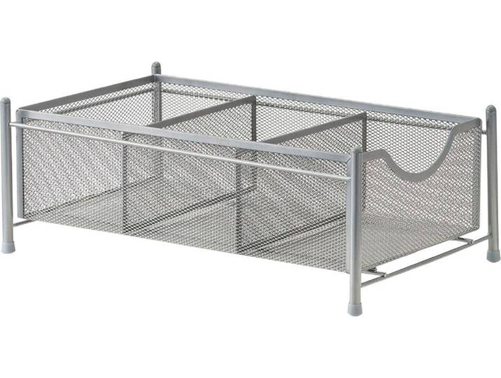 Allzweckkorb ZELLER PRESENT, silber (silberfarben), B:24,5cm H:14,5cm T:39,5cm, Metall, Pulverlack, Aufbewahrungsboxen, Allzweckkorb, Ideal für Küche oder Büro