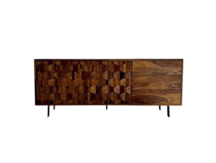 Sideboard Sheesham massiv 175 x 40 x 70 cm Industrial...