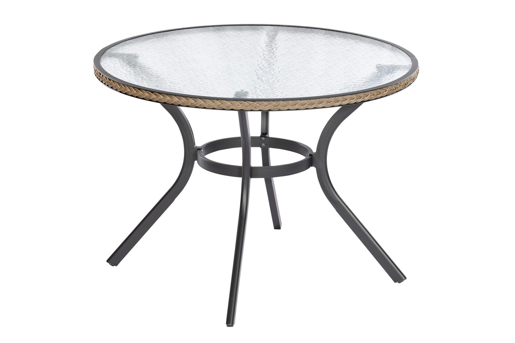 MERXXHANDELS Ravenna Tisch Ø 100cm natur Aluminium/Kunststoffgeflecht 16909058