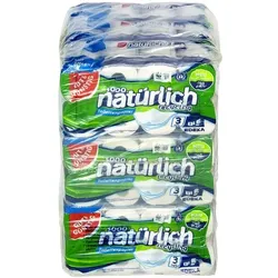 Gut & Günstig Toilettenpapier sooo natürlich recycling 3-lagig 72 Rollen (9 Pack à 8 Rollen) weiß