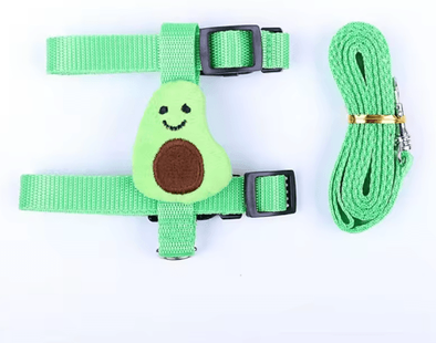 Inspire Picks Adjustable Rabbit Harness And Leash Set For Small Animals Cute And Secure Outdoor Walking Gear green