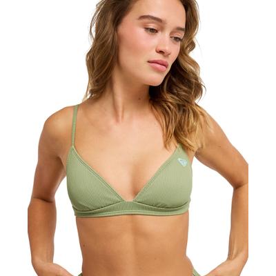 Triangel-Bikini-Top ROXY "Roxy Love Fixed Tri", Damen, Gr. XS, grün (olivgrün), Obermaterial: 91% Nylon, 9% Elasthan., Bikini-Oberteile