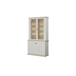 Vitrine   ¦ weiß ¦ Maße (cm): B: 109,1 H: 202,1 T: 43.3