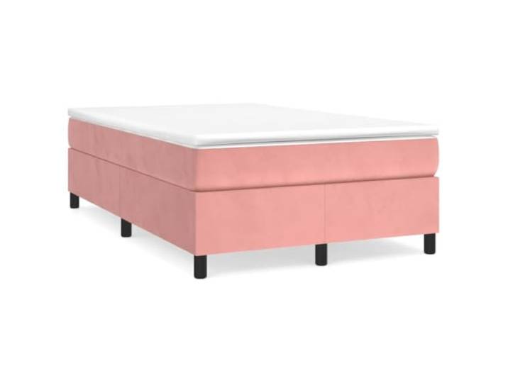 PUGYNBK Boxspringbett aus Samt, Rosa, 120 x 200 cm Taschenfederkernmatratze, mittelhart, Sperrholzlatten, inkl. Montageanleitung