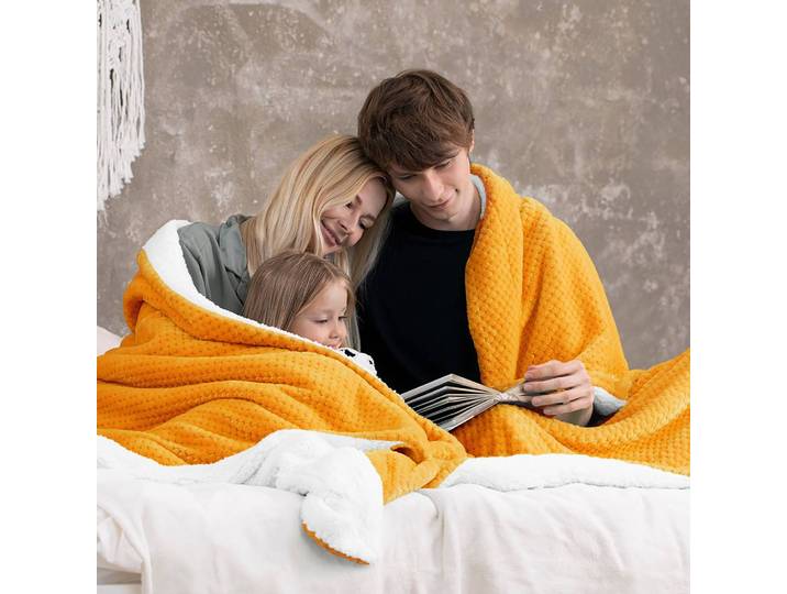 Plaid Leepy 130 x 180cm Orange/Orange Tissu