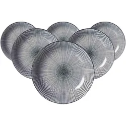 Ritzenhoff & Breker Takeo Stripes Suppenteller, Teller, Weiss, Schwarz