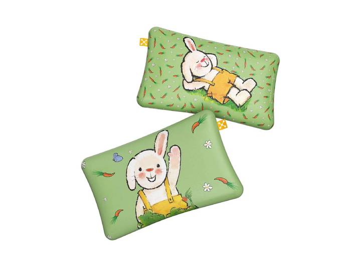 Kissenbezug SMARTSLEEP Smartsleep Kinder Kopfkissenbezug Comfort Hase Rikki , grün (mehrfarbig), B/L: 50cm x 32cm, Kissenbezüge, Kissenbezug