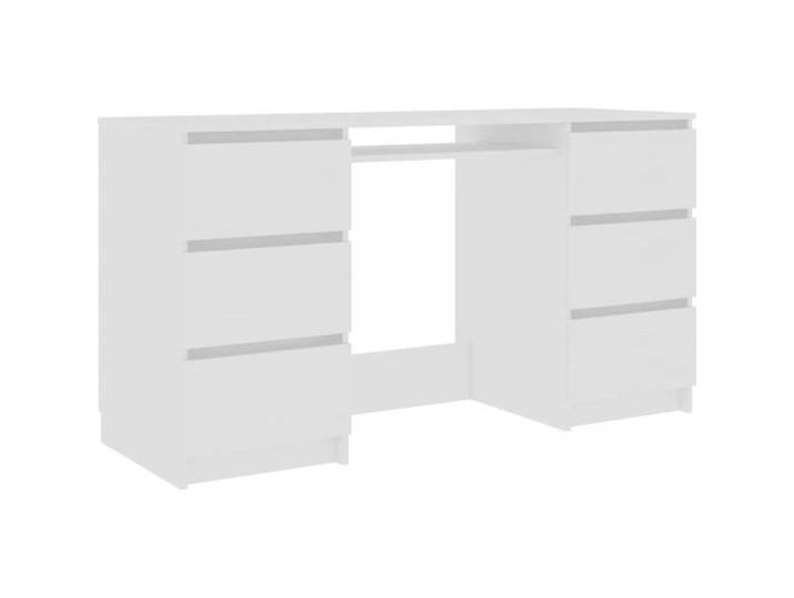 Bureau Blanc 140x50x77 cm Aggloméré - MEN - Avec 6 tiroirs