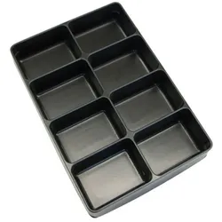 PROREGAL Einleger/Einteiler für Sortierkästen mit 8 Fächer | HxBxT 4,5x22x31cm | Schwarz